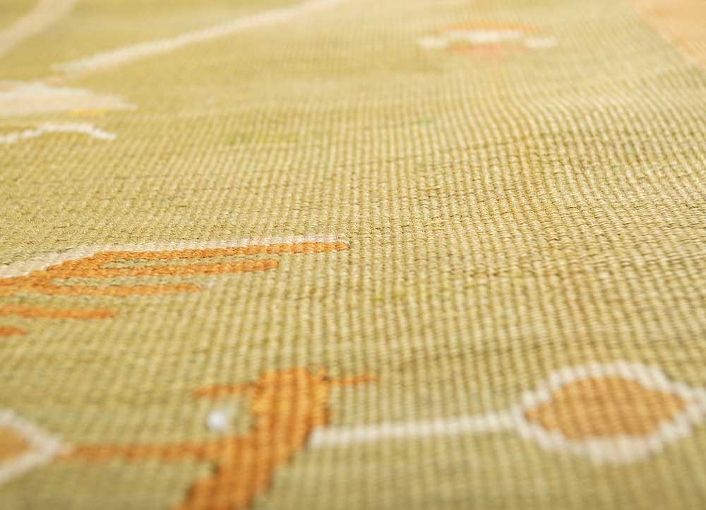 nayaab green wool flat weaves Rug - CloseUp nayaab green wool flat weaves Rug - CloseUp
