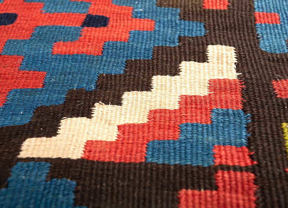 nayaab green wool flat weaves Rug - CloseUp nayaab green wool flat weaves Rug - CloseUp