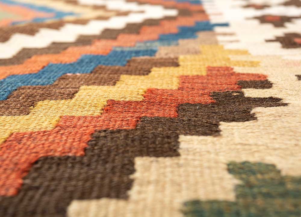 nayaab blue wool flat weaves Rug - CloseUp nayaab blue wool flat weaves Rug - CloseUp