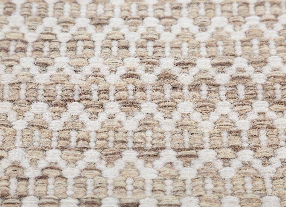abrash beige and brown wool flat weaves Rug - CloseUp abrash beige and brown wool flat weaves Rug - CloseUp