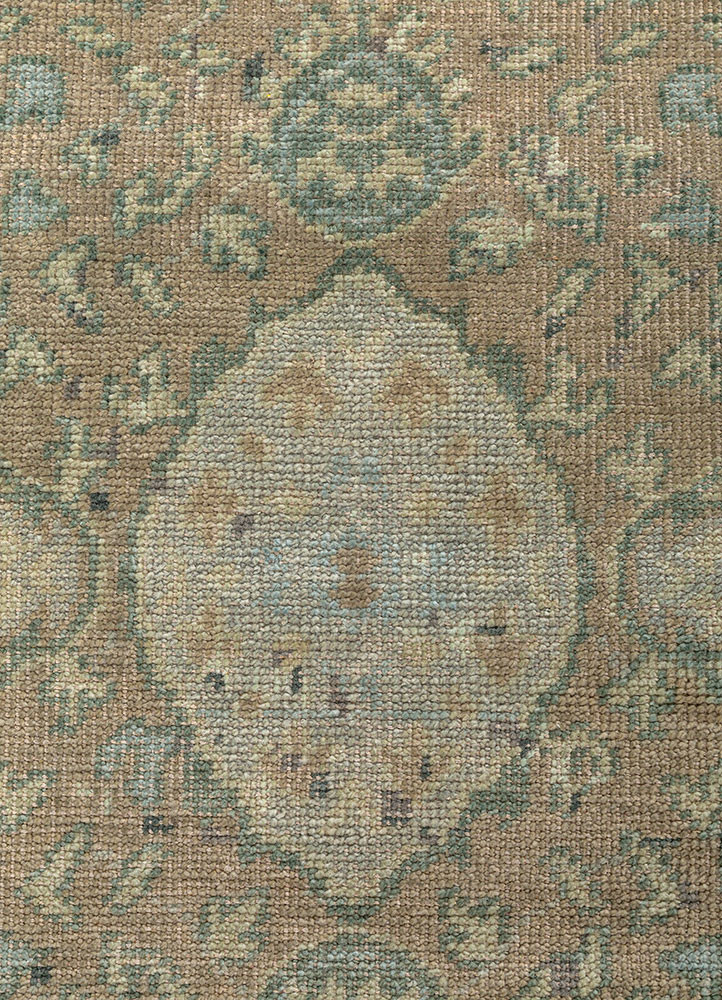 erbe blue wool hand knotted Rug - CloseUp erbe blue wool hand knotted Rug - CloseUp