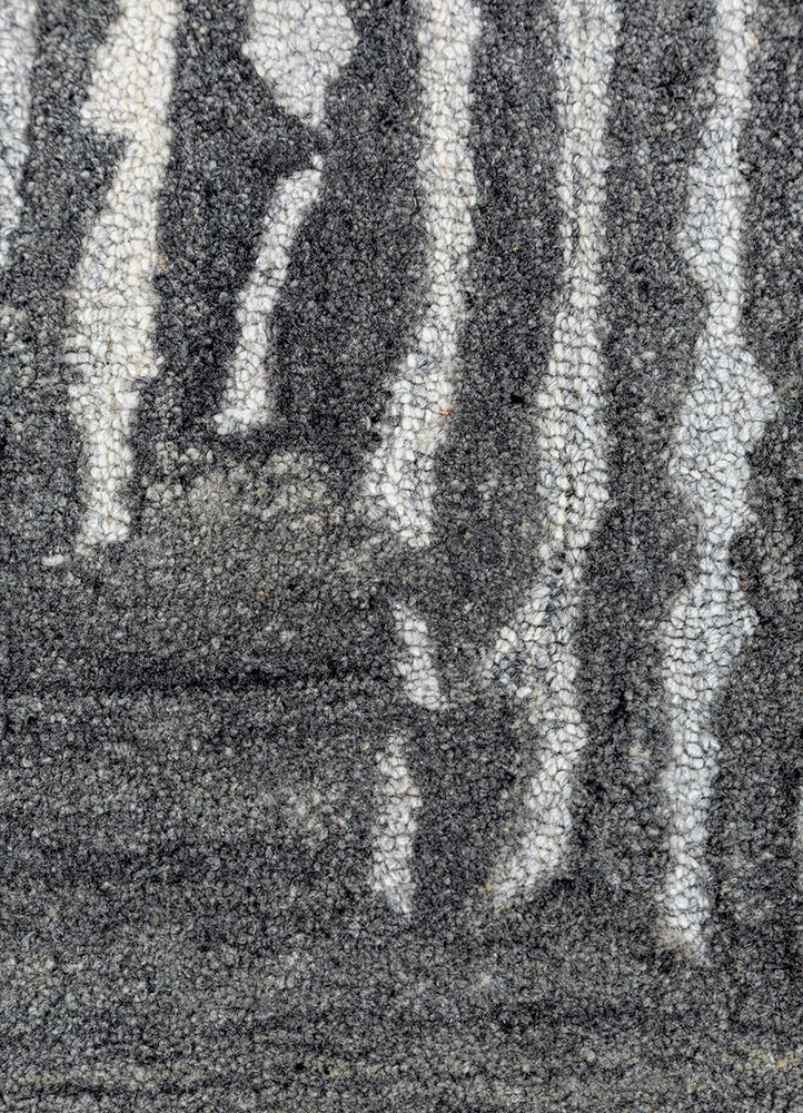 pathways grey and black wool hand tufted Rug - CloseUp pathways grey and black wool hand tufted Rug - CloseUp