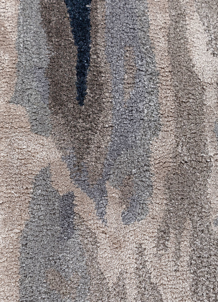 genesis grey and black wool and viscose hand tufted Rug - CloseUp