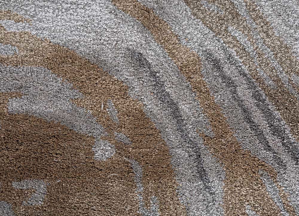 genesis grey and black wool and viscose hand tufted Rug - CloseUp