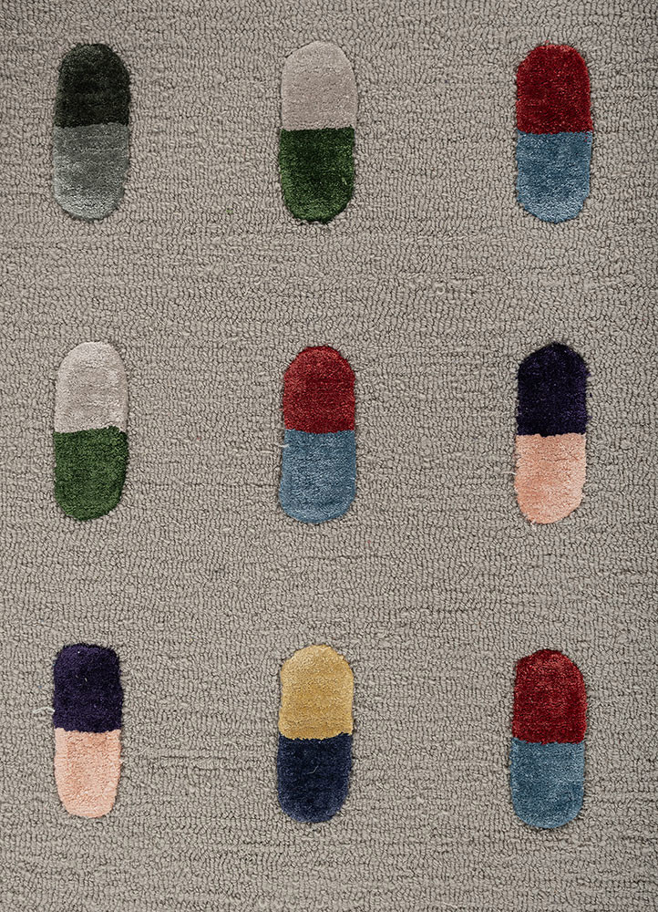 placebo blue wool and viscose hand tufted Rug - CloseUp placebo blue wool and viscose hand tufted Rug - CloseUp