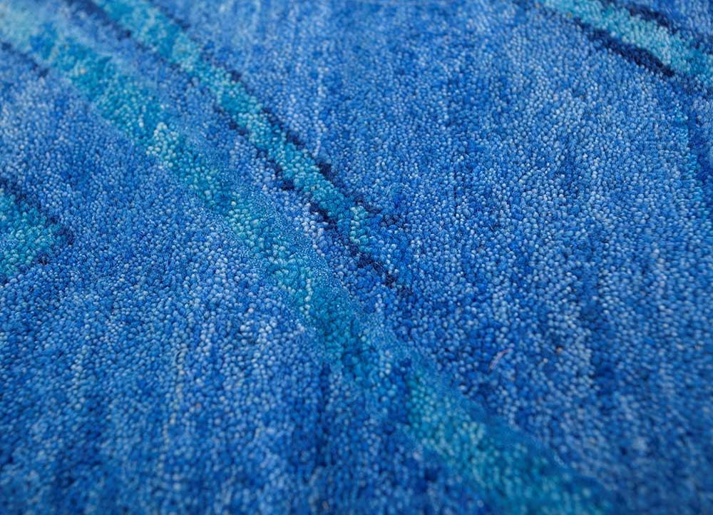 manchaha blue wool and bamboo silk hand knotted Rug - CloseUp manchaha blue wool and bamboo silk hand knotted Rug - CloseUp
