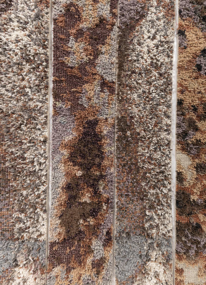 exposed spine red and orange wool and bamboo silk wall art WALL ART & TAPESTRY - CloseUp
