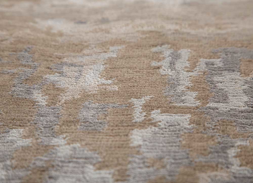 entropy grey and black wool and bamboo silk hand knotted Rug - CloseUp entropy grey and black wool and bamboo silk hand knotted Rug - CloseUp