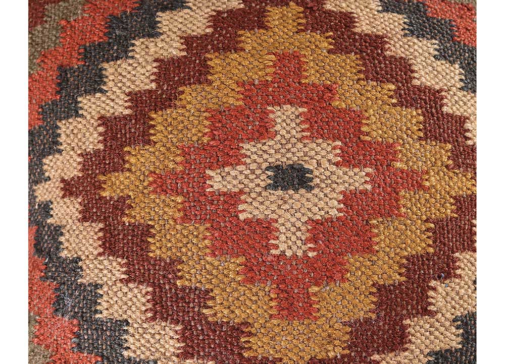 cushion red and orange jute and hemp cushion cover Home Textile - CloseUp cushion red and orange jute and hemp cushion cover Home Textile - CloseUp