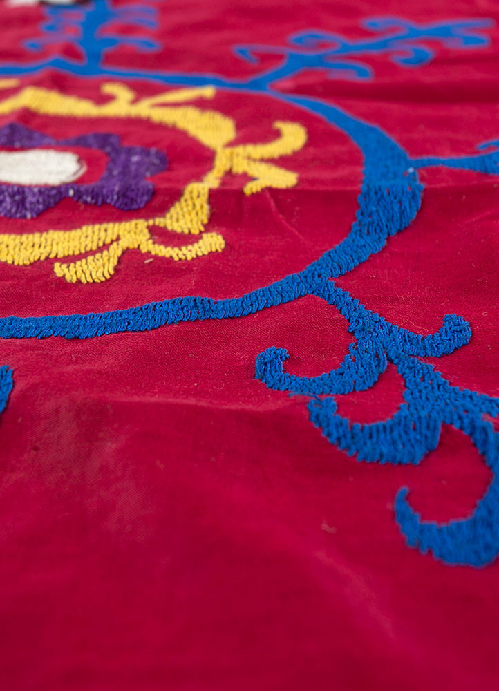 jean red and orange cotton hand loom Home Textile - CloseUp