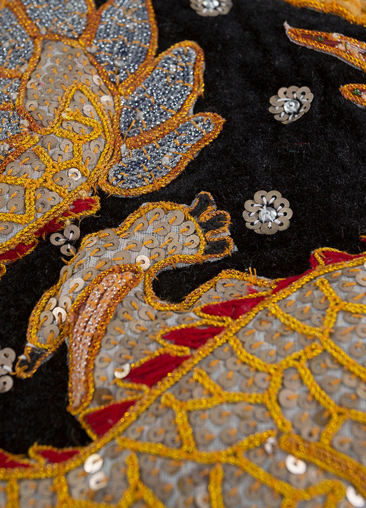 bespoke sile blue polyester and zari wall art WALL ART & TAPESTRY - CloseUp bespoke sile blue polyester and zari wall art WALL ART & TAPESTRY - CloseUp