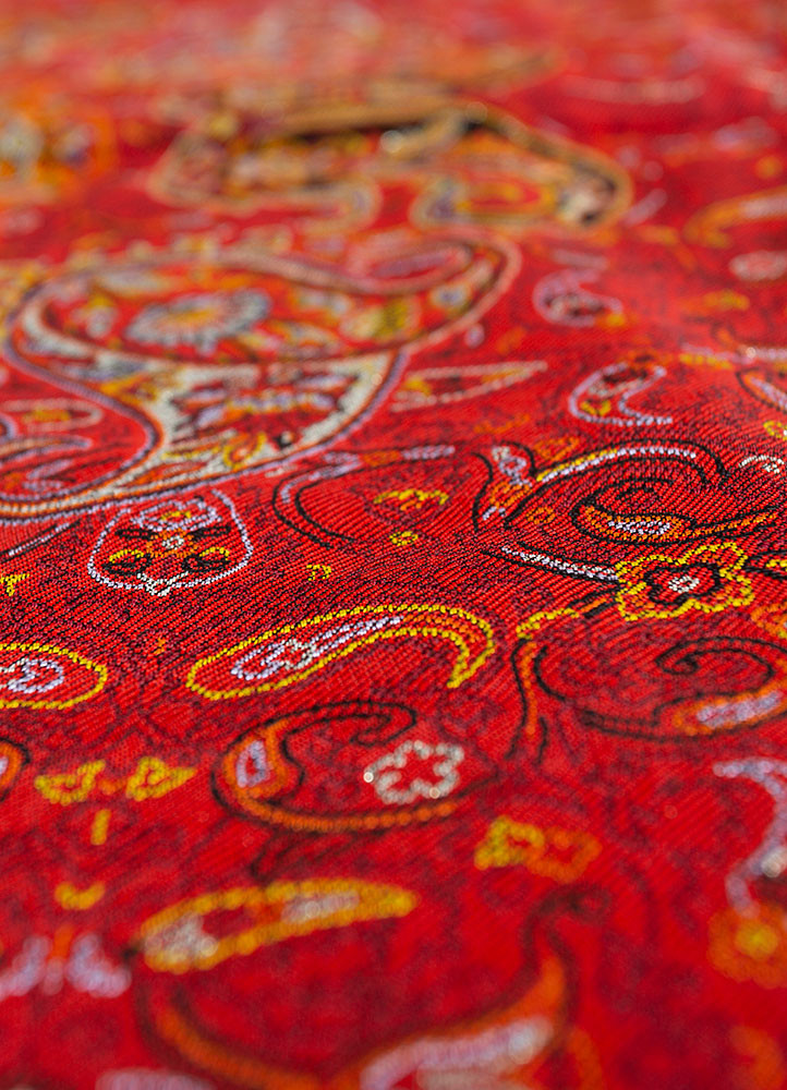gulmarg red and orange silk and zari wall art WALL ART & TAPESTRY - CloseUp gulmarg red and orange silk and zari wall art WALL ART & TAPESTRY - CloseUp