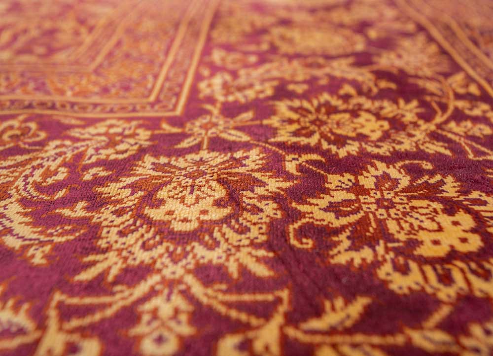 gulmarg red and orange silk hand knotted Rug - CloseUp gulmarg red and orange silk hand knotted Rug - CloseUp