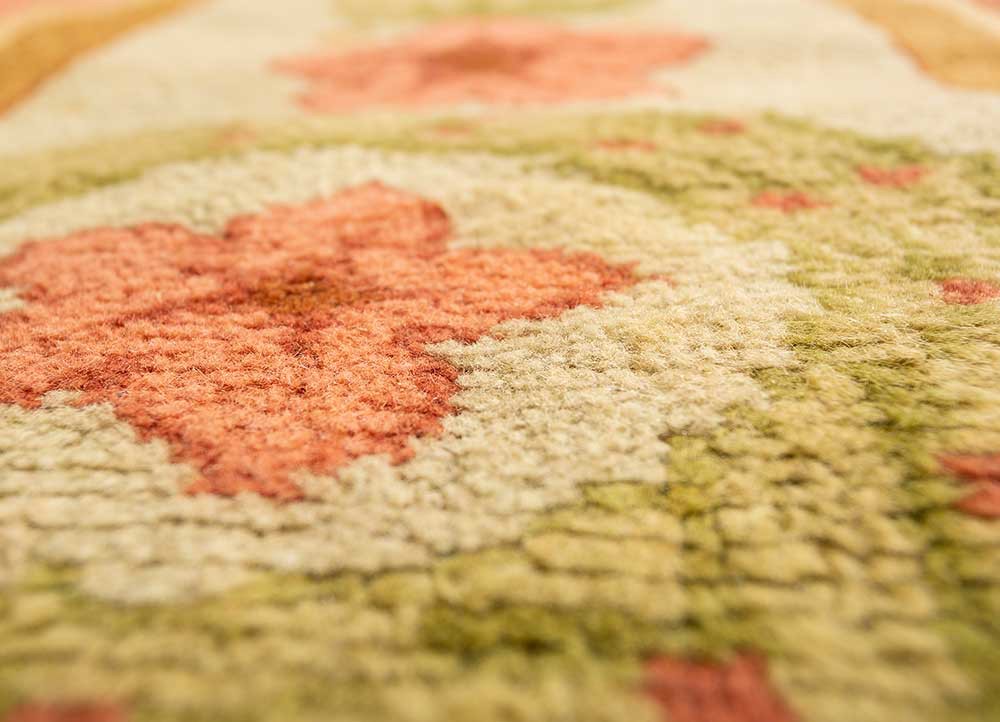 aalam red and orange wool hand knotted Rug - CloseUp aalam red and orange wool hand knotted Rug - CloseUp