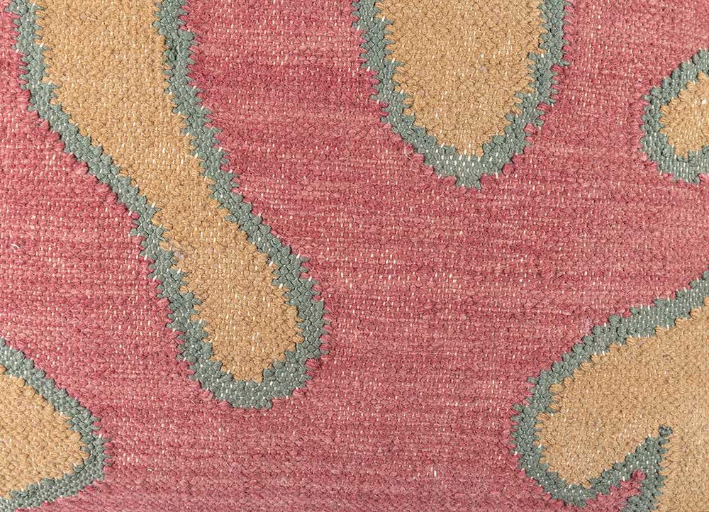 cushion pink and purple wool and viscose cushion cover Home Textile - CloseUp