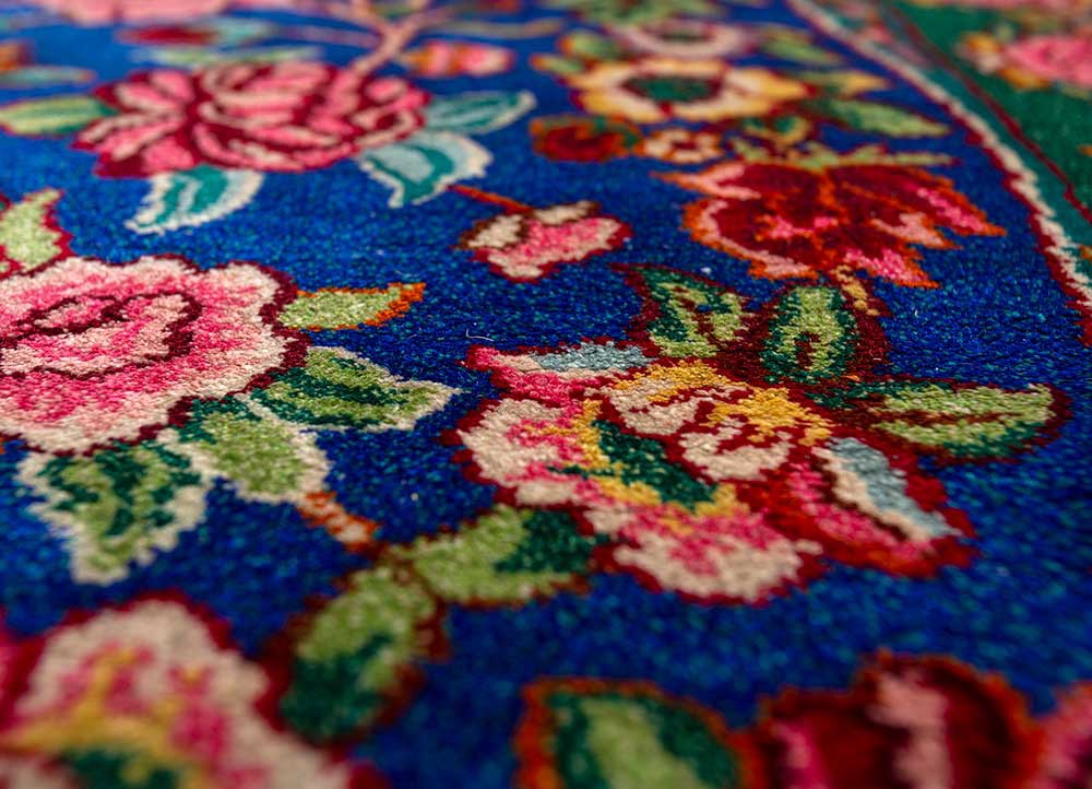 gulmarg green silk hand knotted Rug - CloseUp gulmarg green silk hand knotted Rug - CloseUp