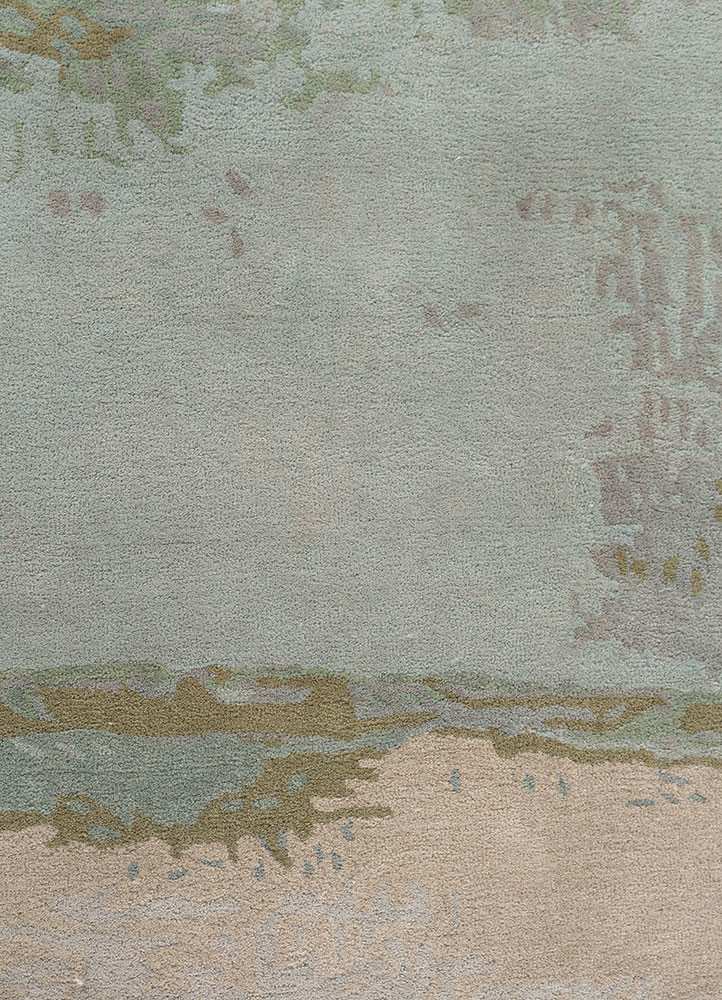 genesis blue wool hand tufted Rug - CloseUp