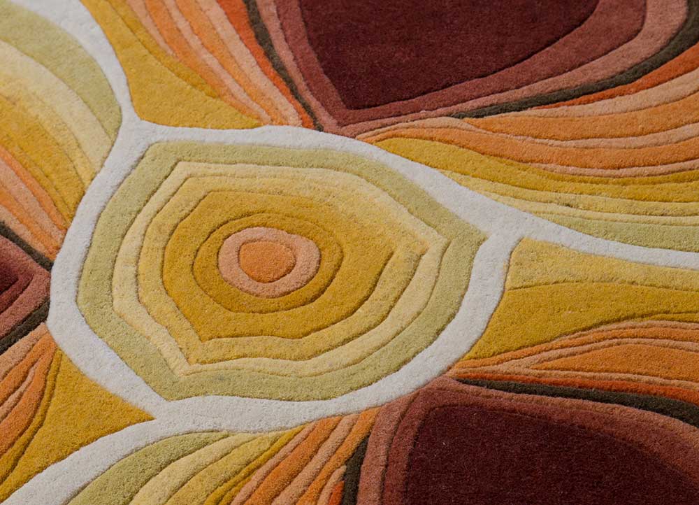 Wild Wanderlust Red & Orange Hand Tufted Wool Rugs-Tnc-7038