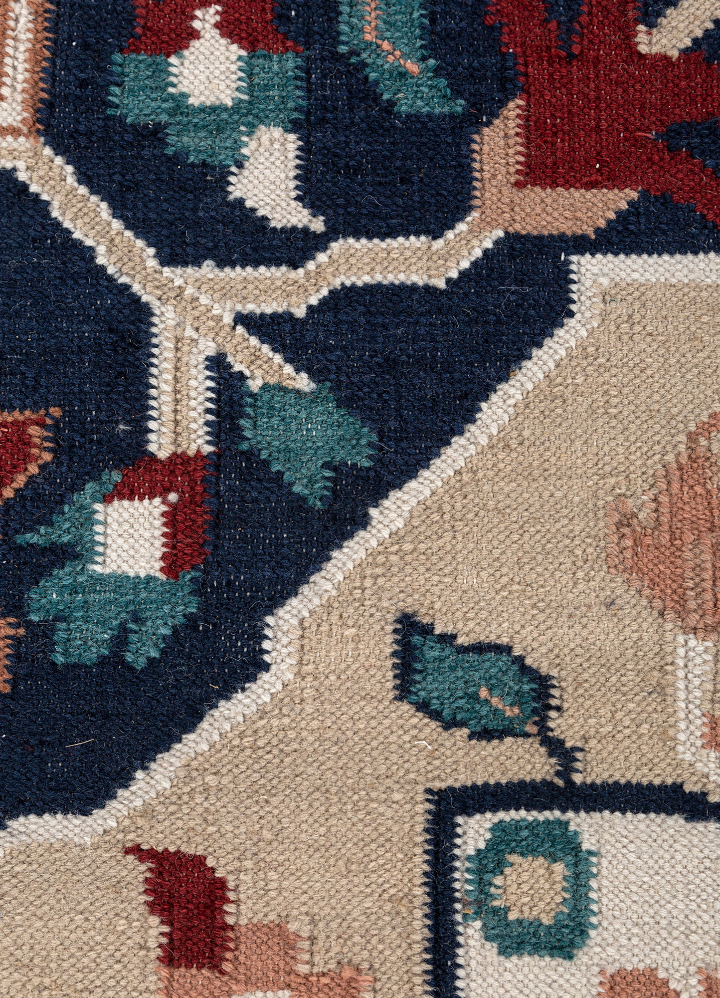 Bedouin Blue Flat Weaves Wool Rugs-Adwl-23005-Jaipur Rugs ZA