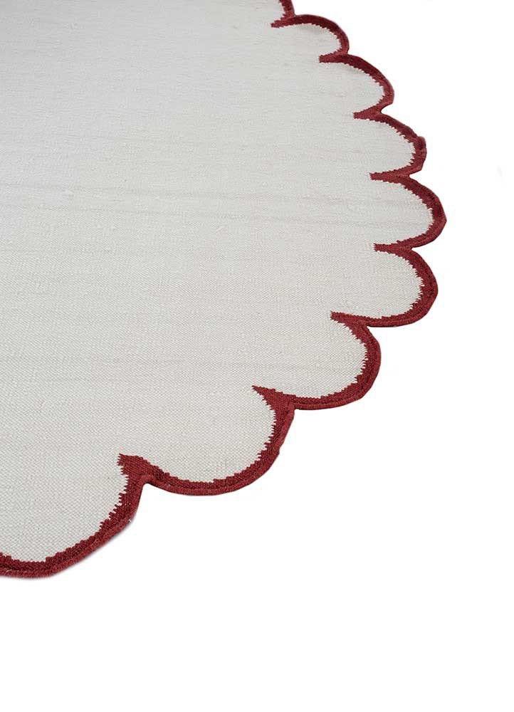 alhambra ivory wool flat weaves Rug - Corner