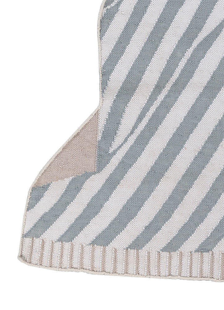 checkers ivory wool flat weaves Rug - Corner checkers ivory wool flat weaves Rug - Corner