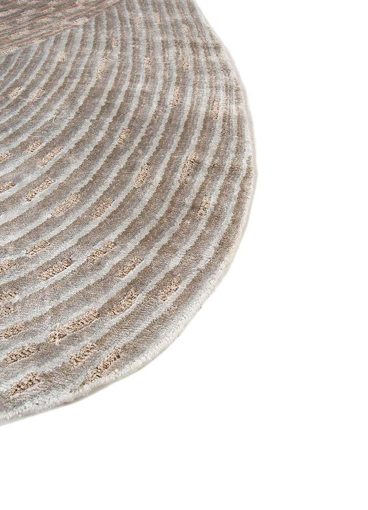 azalea grey and black bamboo silk hand knotted Rug - Corner