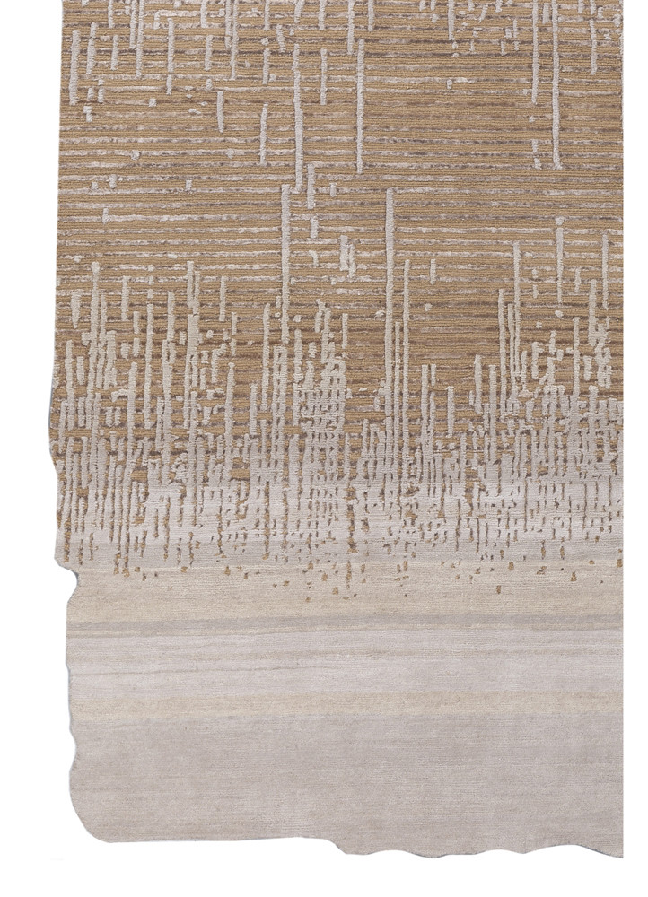 edge and essence ivory wool and bamboo silk hand knotted Rug - Corner edge and essence ivory wool and bamboo silk hand knotted Rug - Corner