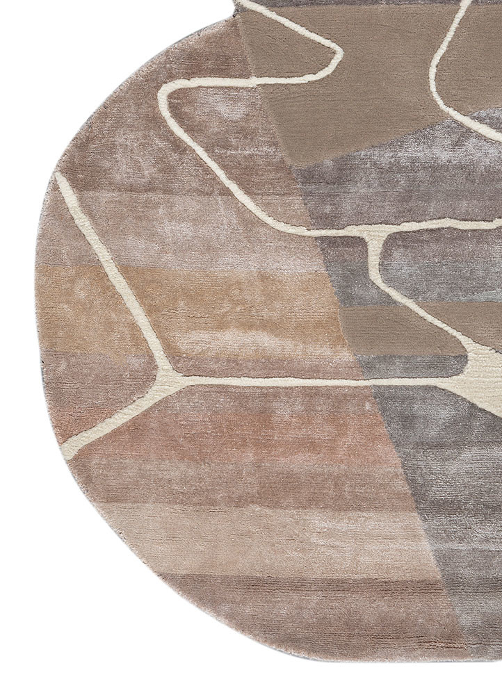 azalea grey and black wool and bamboo silk hand knotted Rug - Corner azalea grey and black wool and bamboo silk hand knotted Rug - Corner