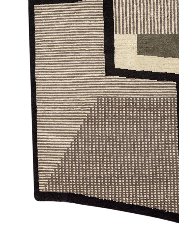 box green wool hand knotted Rug - Corner box green wool hand knotted Rug - Corner