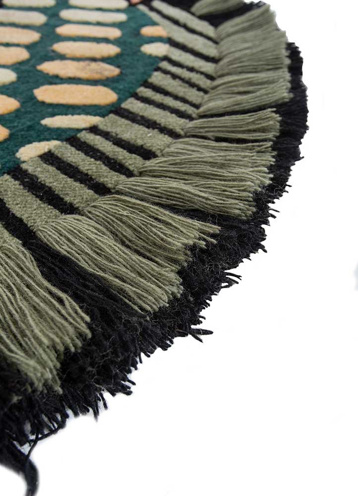 jaanwar grey and black wool hand knotted Rug - Corner jaanwar grey and black wool hand knotted Rug - Corner