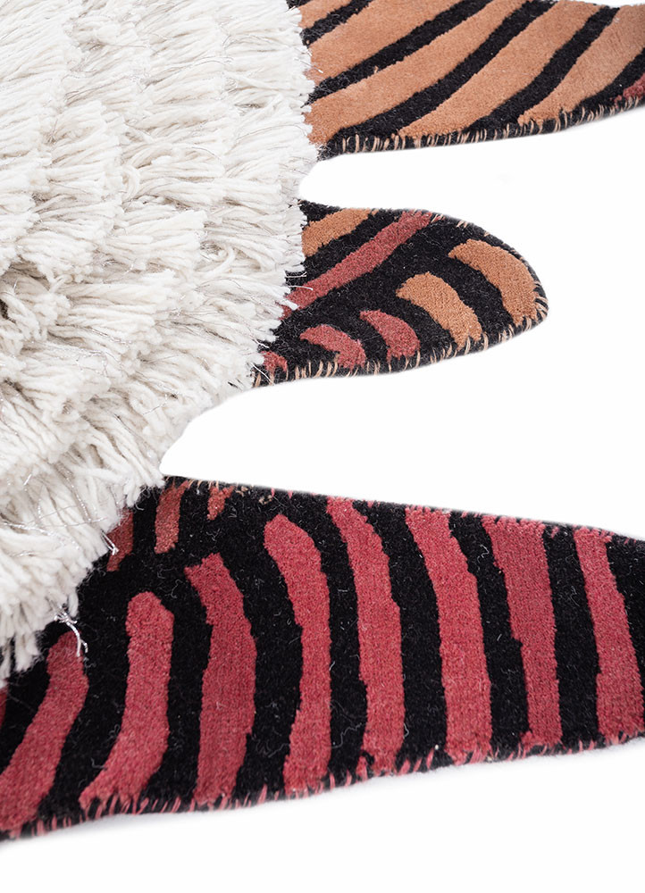 jaanwar blue wool hand knotted Rug - Corner