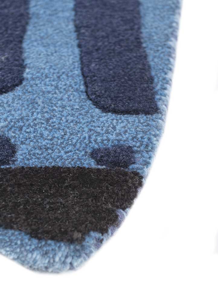 jaanwar blue wool hand knotted Rug - Corner jaanwar blue wool hand knotted Rug - Corner