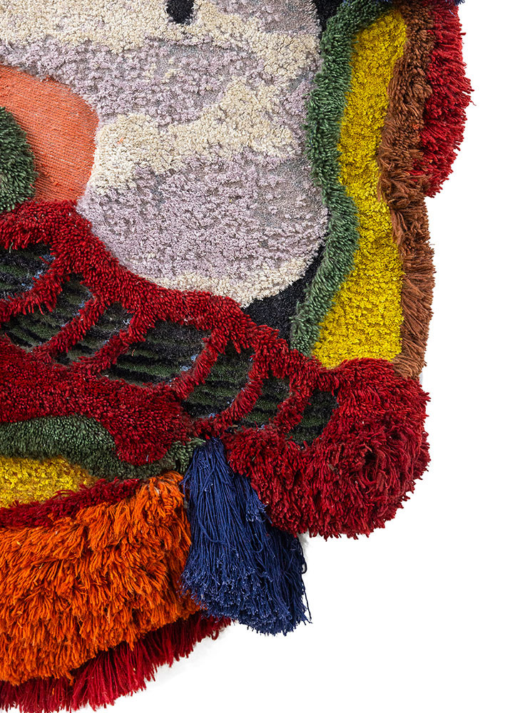 caminantes ivory wool and bamboo silk hand knotted WALL ART & TAPESTRY - Corner