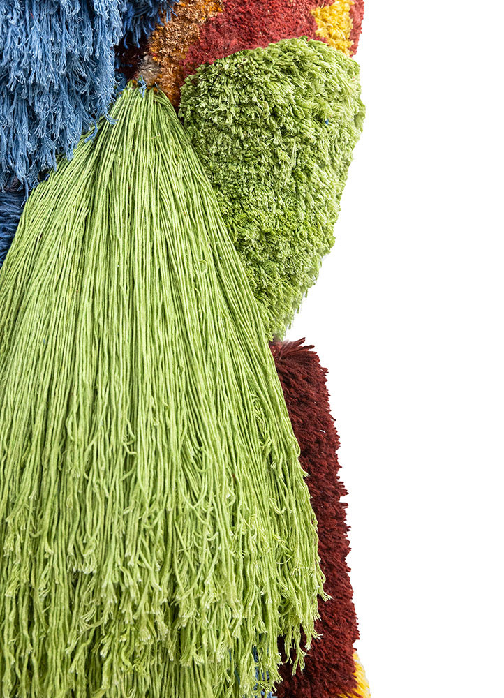 caminantes red and orange wool and bamboo silk hand knotted WALL ART & TAPESTRY - Corner caminantes red and orange wool and bamboo silk hand knotted WALL ART & TAPESTRY - Corner