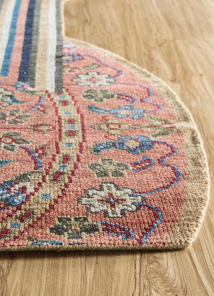 savana red and orange wool hand knotted Rug - Corner savana red and orange wool hand knotted Rug - Corner