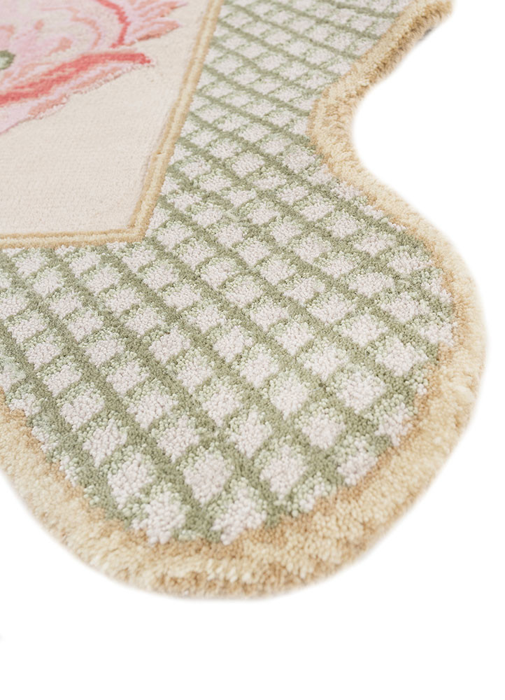 jardins du monde beige and brown wool hand knotted Rug - Corner jardins du monde beige and brown wool hand knotted Rug - Corner
