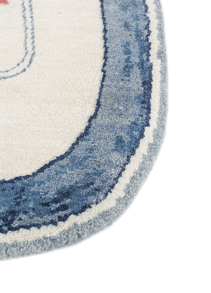 jardins du monde beige and brown wool hand knotted Rug - Corner