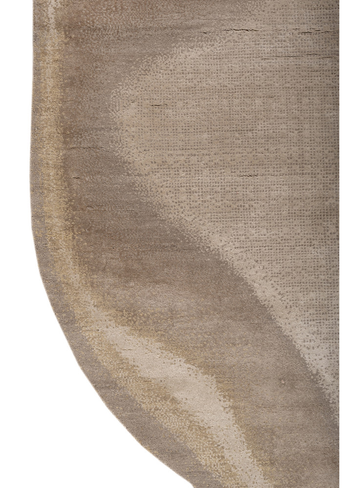 aprezo beige and brown wool and bamboo silk hand knotted Rug - Corner aprezo beige and brown wool and bamboo silk hand knotted Rug - Corner