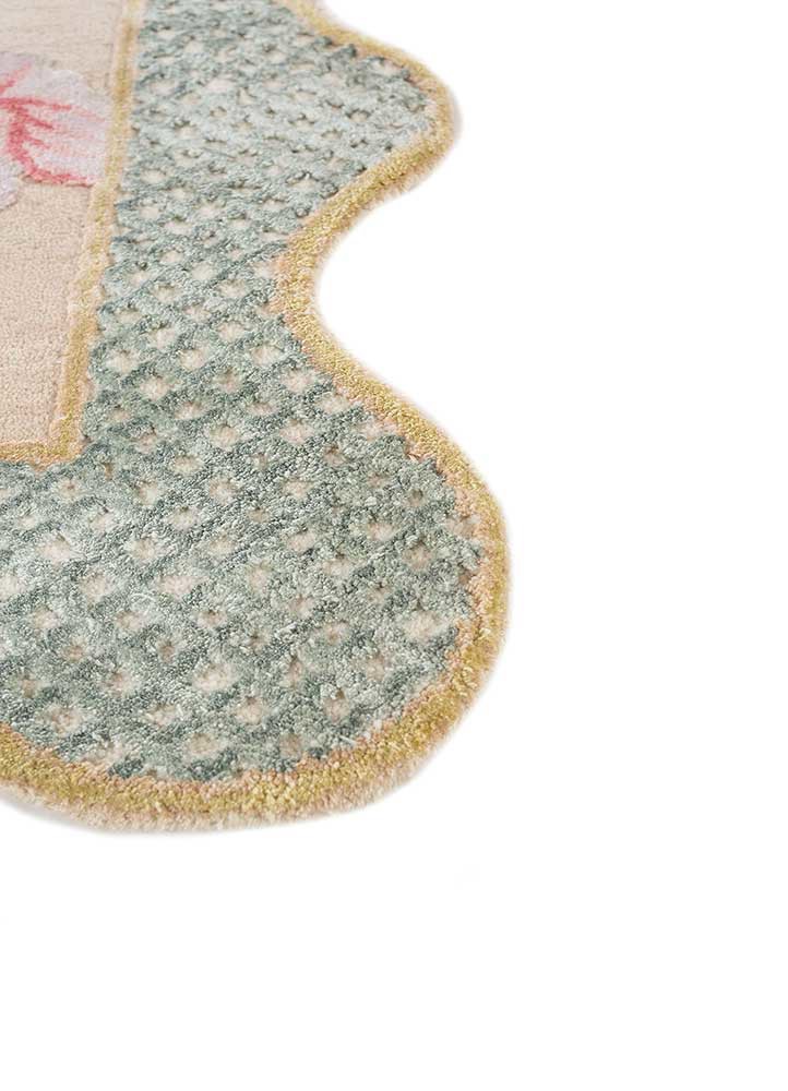 jardins du monde beige and brown wool and bamboo silk hand knotted Rug - Corner jardins du monde beige and brown wool and bamboo silk hand knotted Rug - Corner