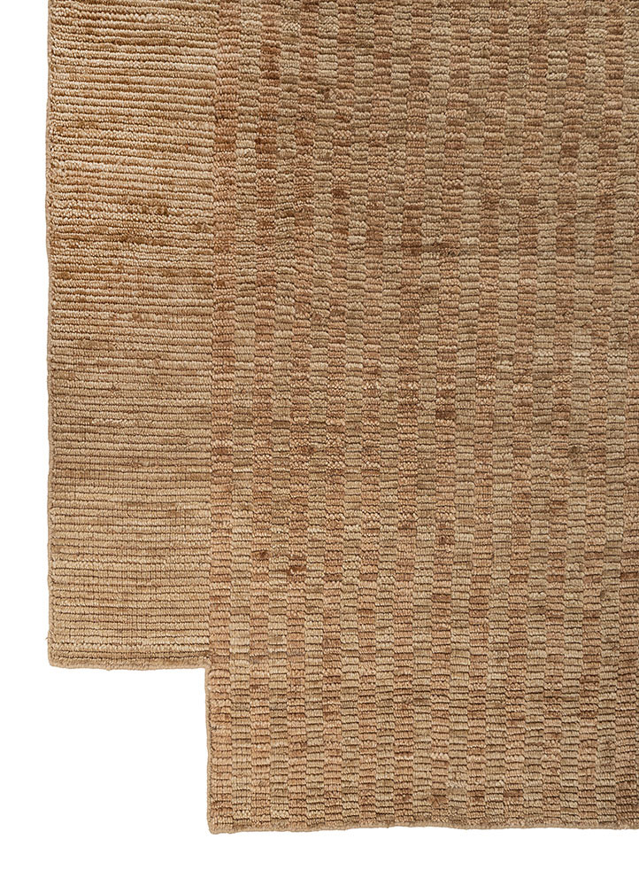 saga beige and brown wool hand loom Rug - Corner saga beige and brown wool hand loom Rug - Corner
