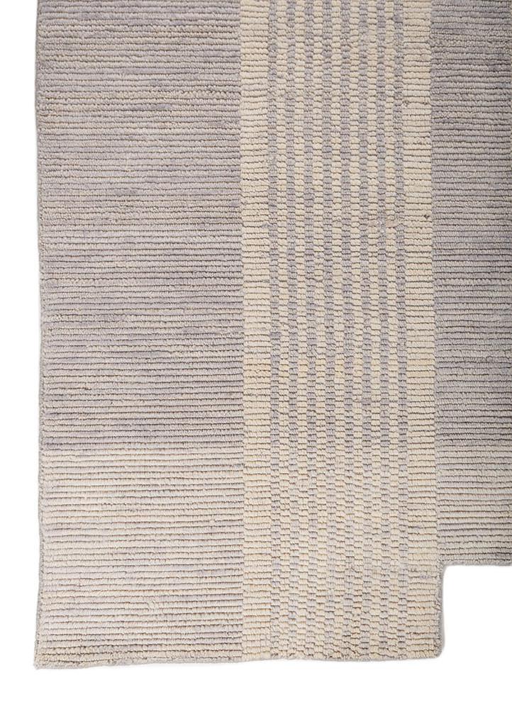 contour grey and black wool hand loom Rug - Corner