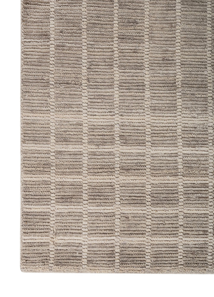 saga blue wool hand loom Rug - Corner