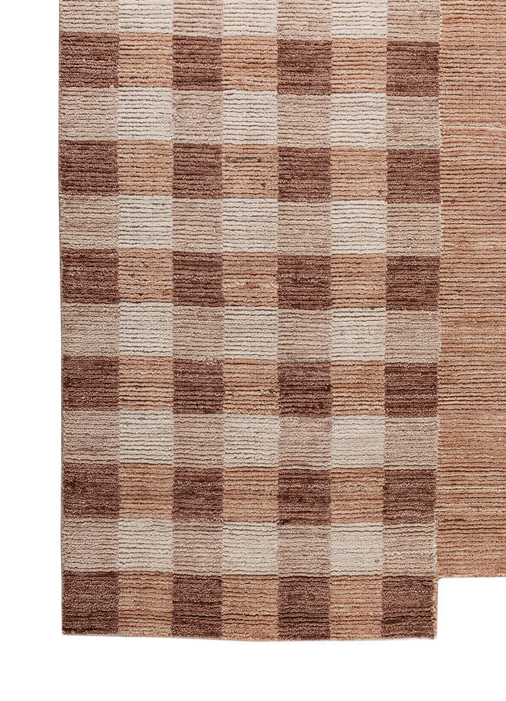 contour red and orange wool hand loom Rug - Corner contour red and orange wool hand loom Rug - Corner