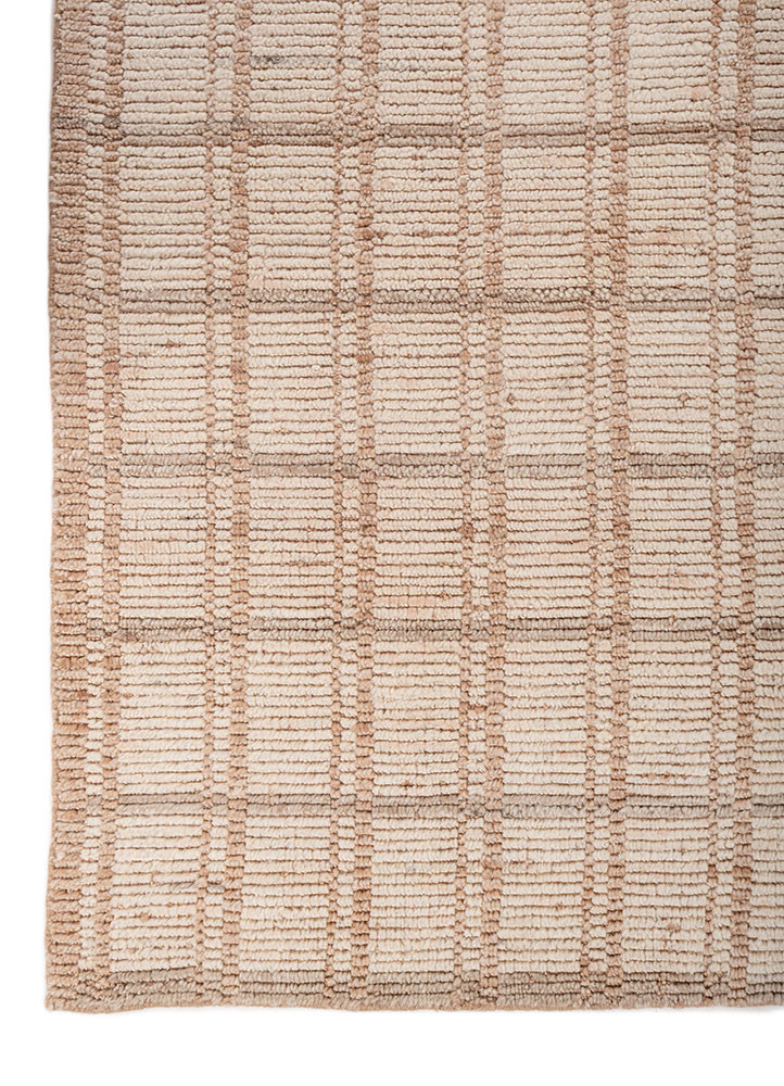 contour red and orange wool hand loom Rug - Corner