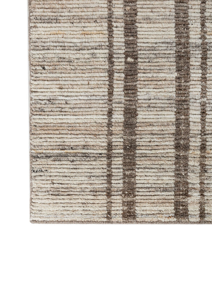 saga beige and brown wool hand loom Rug - Corner saga beige and brown wool hand loom Rug - Corner