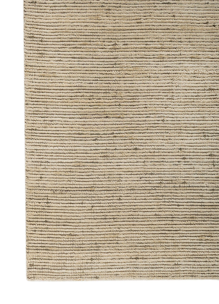 contour gold wool hand loom Rug - Corner