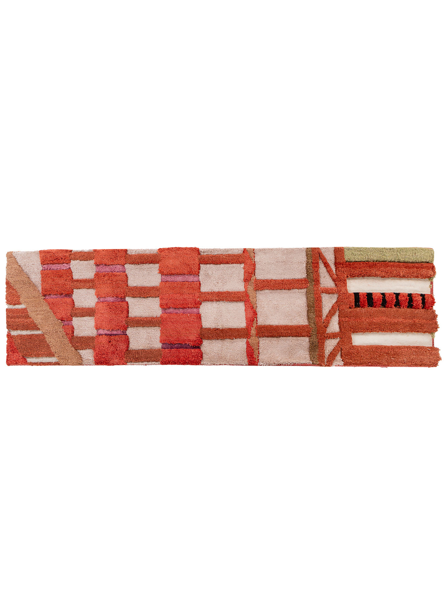 exposed spine pink and purple wool and bamboo silk hand knotted WALL ART & TAPESTRY - Corner