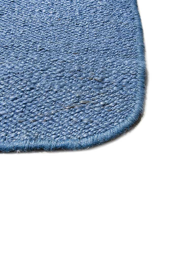 façade blue jute and hemp flat weaves Rug - Corner