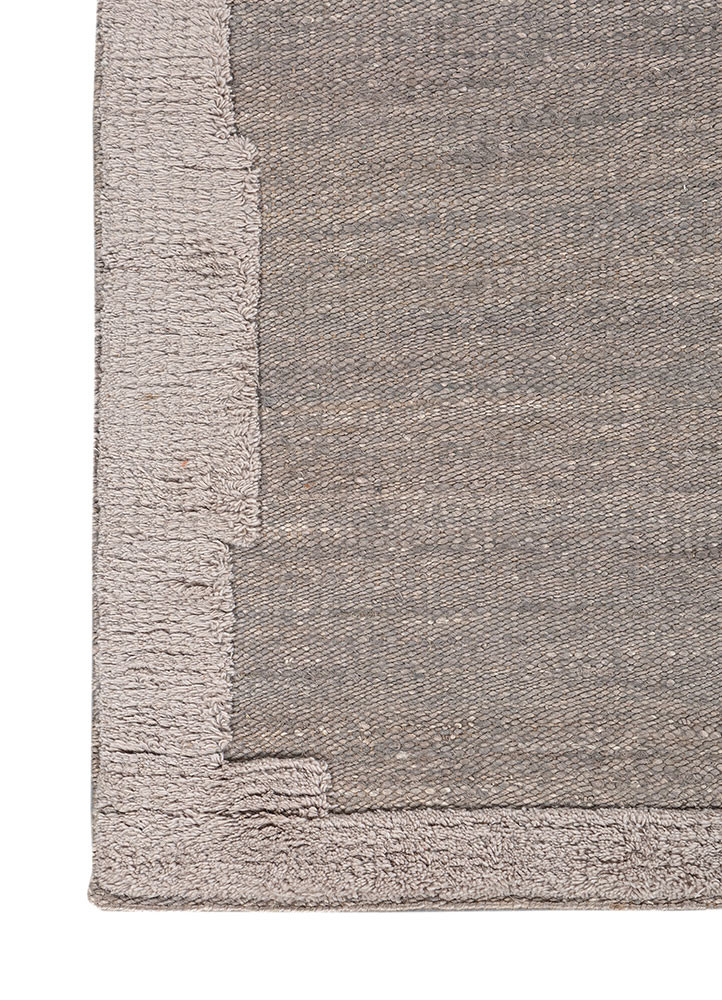 abrash grey and black wool flat weaves Rug - Corner