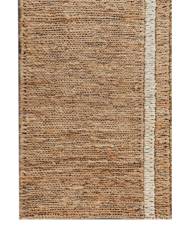 daaira beige and brown jute and hemp hand knotted Rug - Corner